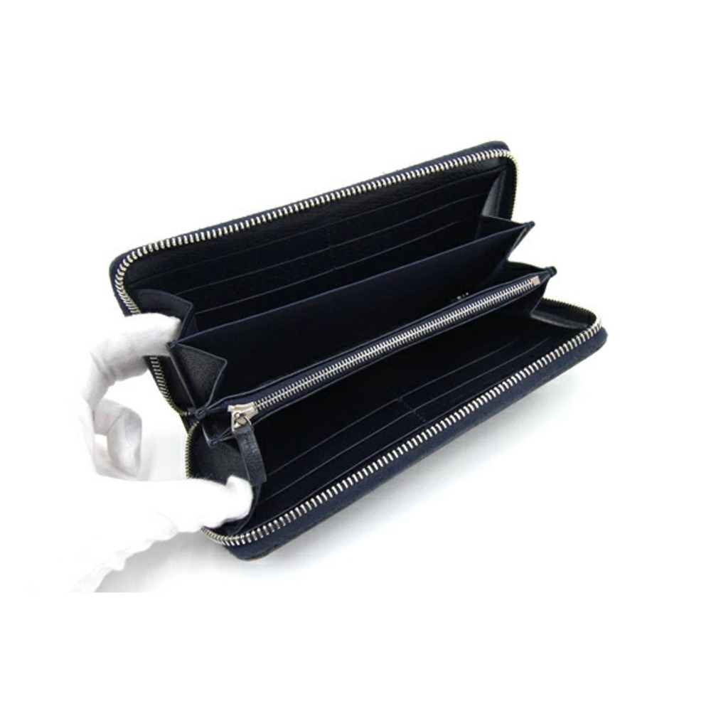 Gucci Ophidia GG Supreme Zip Around Wallet Navy Blue Leather Long - Picture 3 of 9